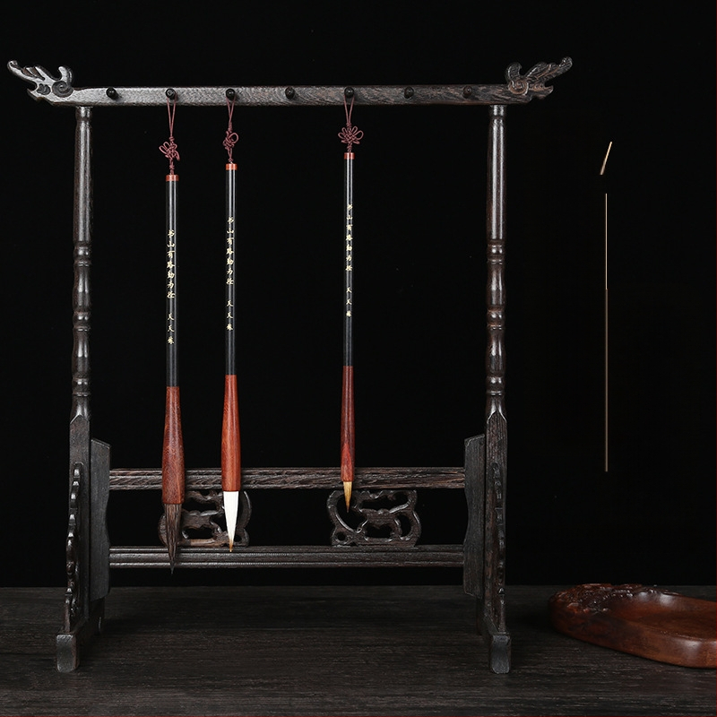 Medinis laikiklis plunksnos ir rašikliui su pūķo galva, kaligrafijai, 12/14/16‑pin, Studijų komplektas Keturi lobiai, pritaikomas