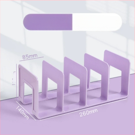 Plastikinis vertikalus failų laikiklis su keturiais skyreliais biurui