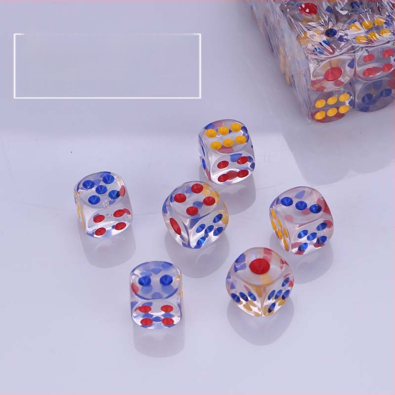 Täringud - akrüül, kuue külgsed, filet stiil