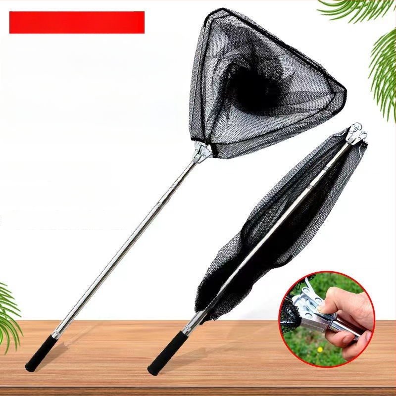 Kokkupandav teleskoopvõrgukomplekt kalapüügiks, roostevabast terasest, peen võrk, kokkupandav, koormus 1000 g