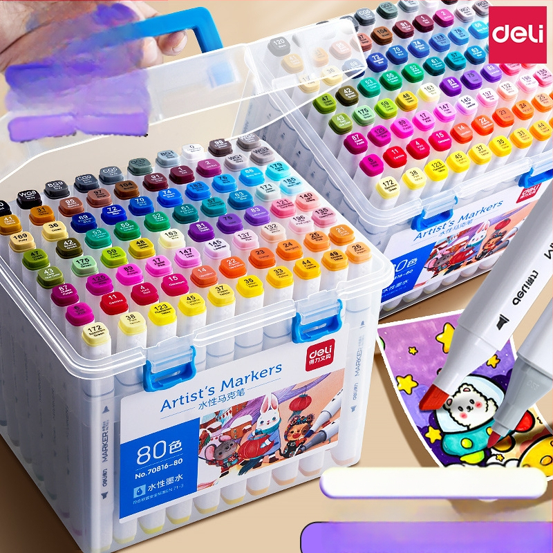 Deli HM389 Kahekordne marker suure mahutavusega reservuaariga, kiiresti kuivanud õlipõhine ning akvarelliefektiga