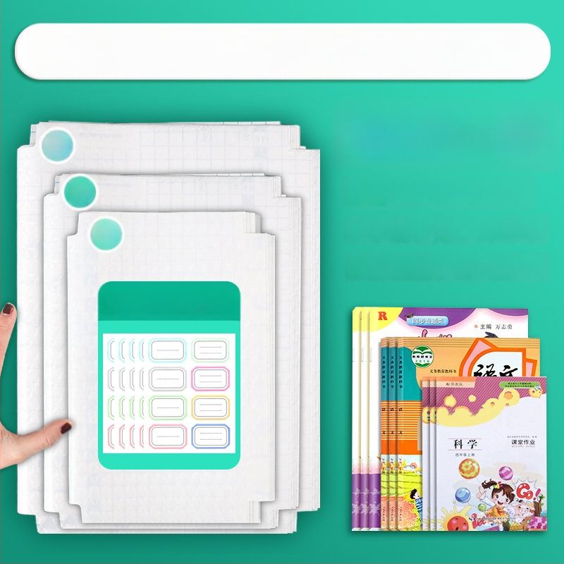 Matinis knygų viršelių rinkinys 16K, PP medžiaga, atsparus vandeniui, lipnus, dėmėms atsparus