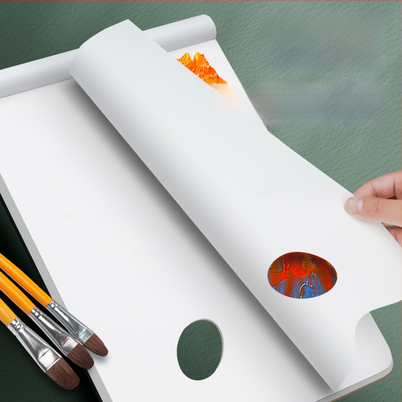 Papierová paleta na miešanie pigmentov – obojstranná, ľahko trhajúca sa, jednorázová, pre študentov umenia