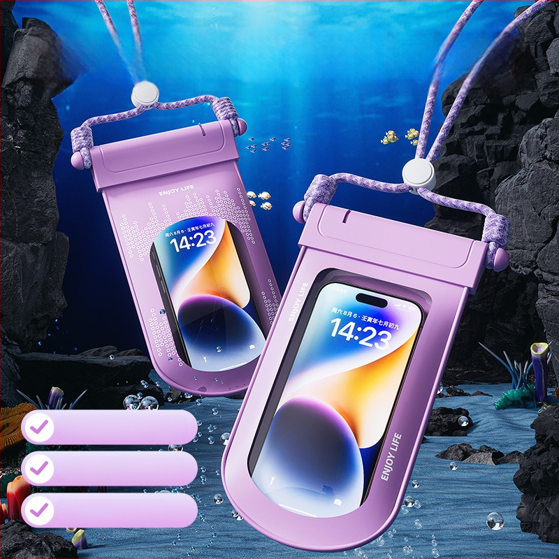 Vandeniui atsparus telefono dėklas su lietimui jautriu langu plaukiojimui ir raftingui, skaidrus uždarytas maišelis nuotraukoms po vandeniu