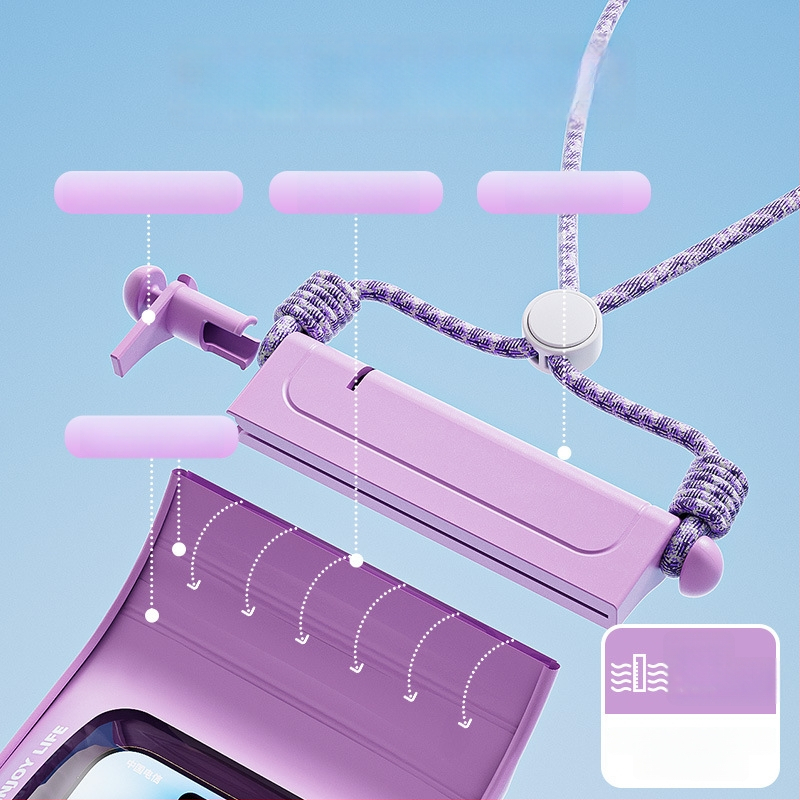 Vandeniui atsparus telefono dėklas su lietimui jautriu langu plaukiojimui ir raftingui, skaidrus uždarytas maišelis nuotraukoms po vandeniu