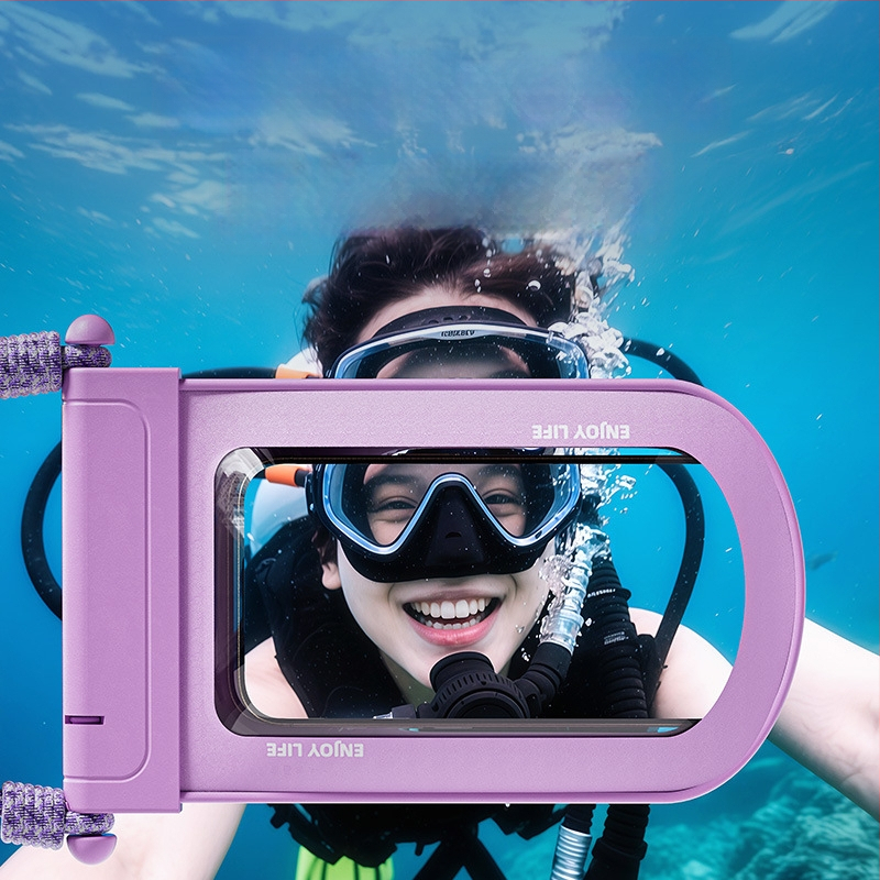 Vandeniui atsparus telefono dėklas su lietimui jautriu langu plaukiojimui ir raftingui, skaidrus uždarytas maišelis nuotraukoms po vandeniu