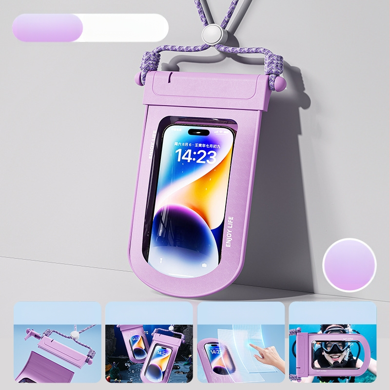 Vandeniui atsparus telefono dėklas su lietimui jautriu langu plaukiojimui ir raftingui, skaidrus uždarytas maišelis nuotraukoms po vandeniu