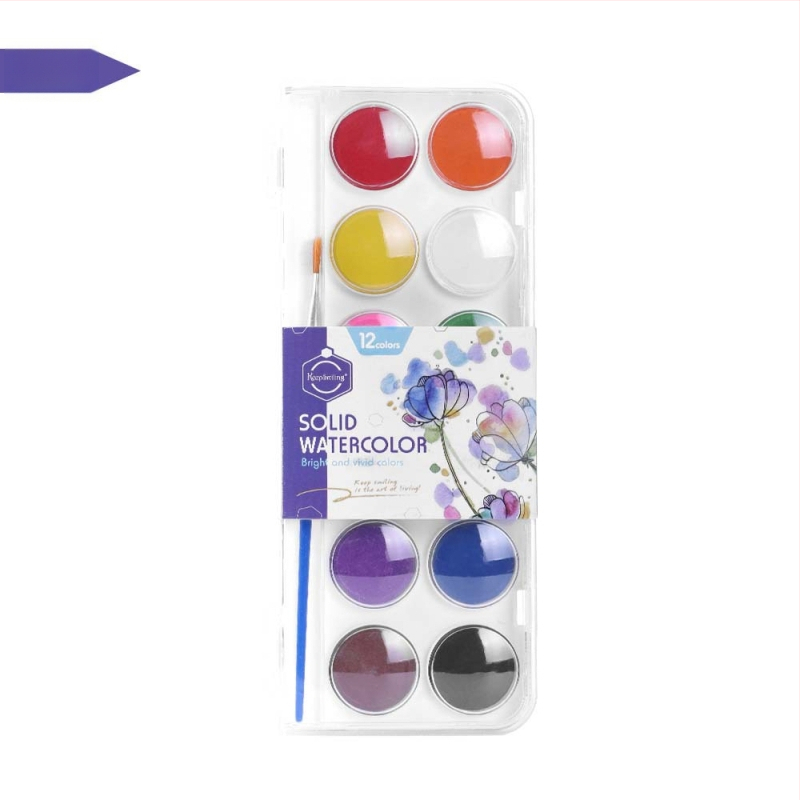 Keepsmiling Akvareļu krāsu komplekts - Plastmasas + cietas akvareļu krāsas, caurspīdīga ABS kaste, akvareļu gleznošanai