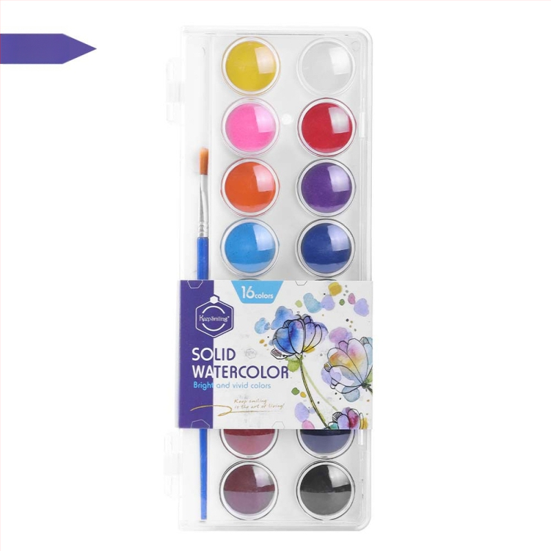 Keepsmiling Akvareļu krāsu komplekts - Plastmasas + cietas akvareļu krāsas, caurspīdīga ABS kaste, akvareļu gleznošanai