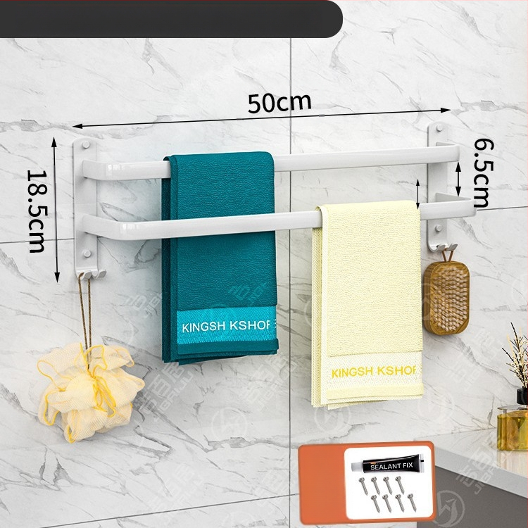 Rankšluosčių laikiklis iš kosminio aliuminio, 3 pakopos, sieninis, rankšluosčių saugojimas