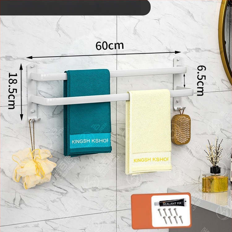 Rankšluosčių laikiklis iš kosminio aliuminio, 3 pakopos, sieninis, rankšluosčių saugojimas