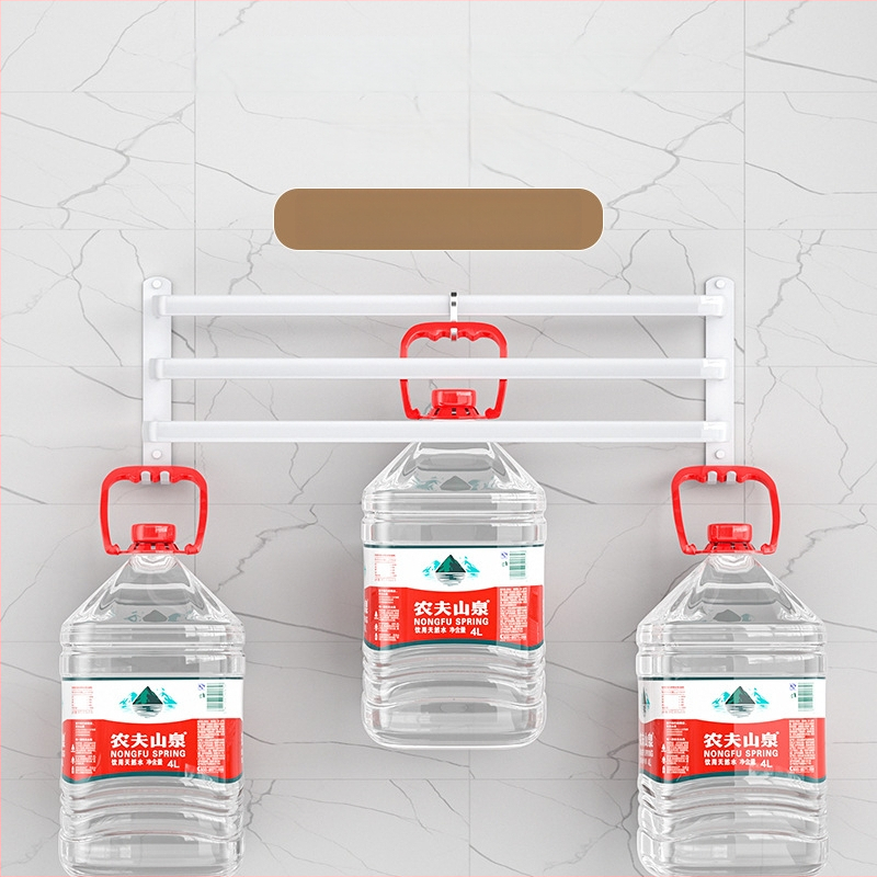 Rankšluosčių laikiklis iš kosminio aliuminio, 3 pakopos, sieninis, rankšluosčių saugojimas