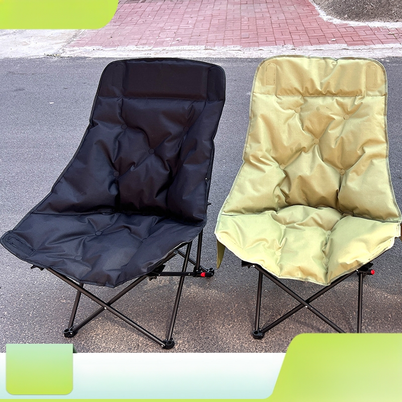 Sulankstoma Moon kėdė su trim lygiais paminkštinimu ir aukšta nugarėle, Oxford audinys, tinkama kemperiams ir piknikams