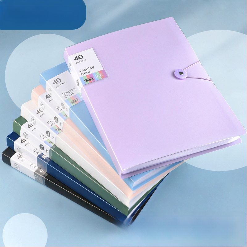 Didelės talpos dokumentų bylą su sagtimi ir skaidriomis įterpimo lapais (PP)