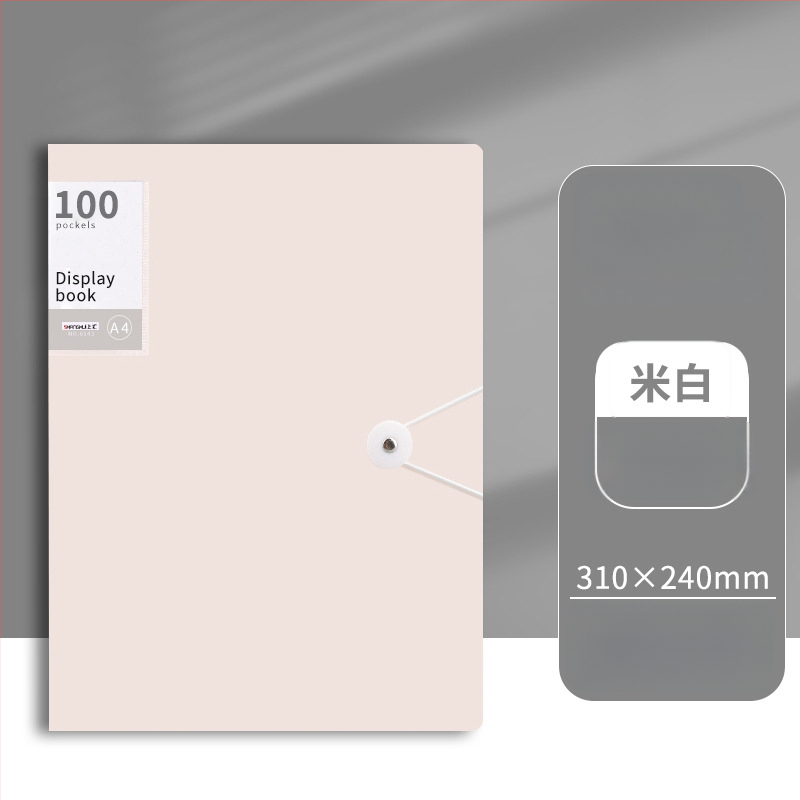 Didelės talpos dokumentų bylą su sagtimi ir skaidriomis įterpimo lapais (PP)