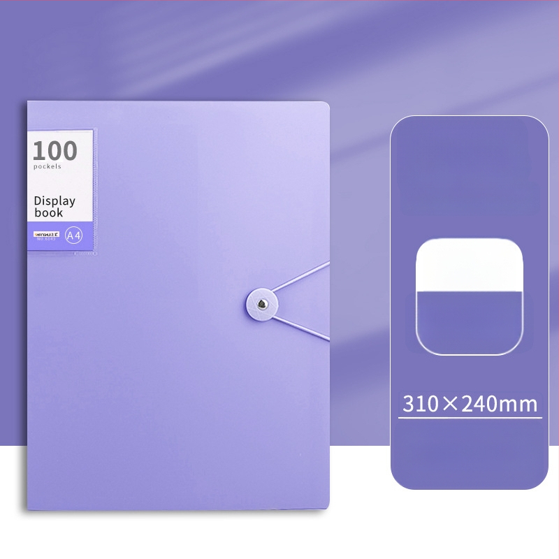 Didelės talpos dokumentų bylą su sagtimi ir skaidriomis įterpimo lapais (PP)