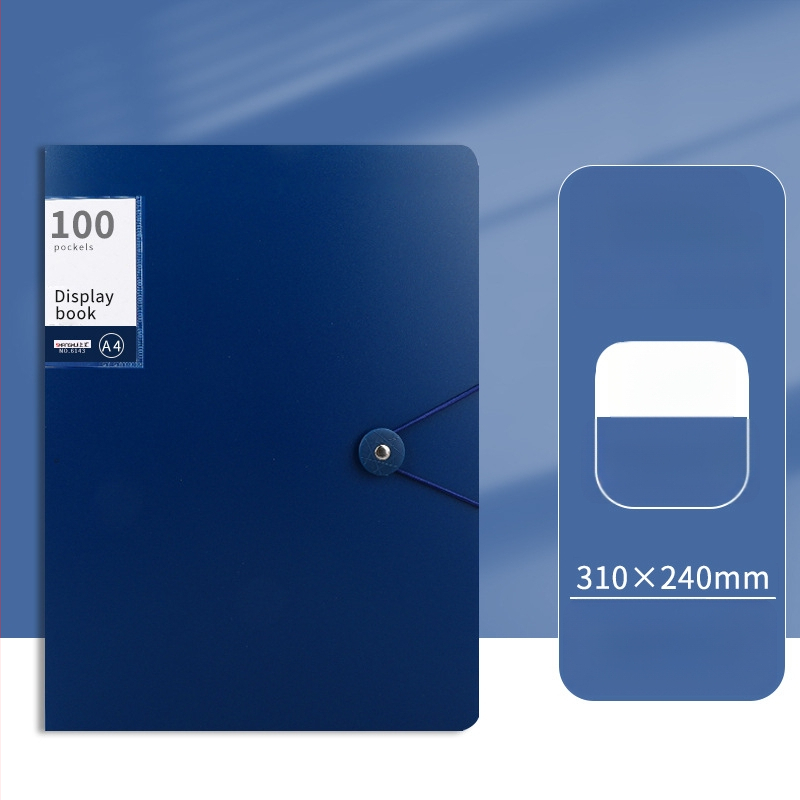 Didelės talpos dokumentų bylą su sagtimi ir skaidriomis įterpimo lapais (PP)