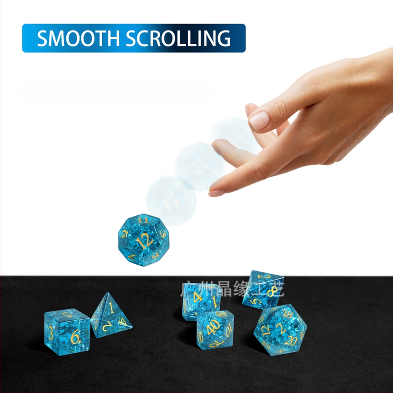 Kristallklaasist täringute komplekt D6 ja D20 Dungeons & Dragons RPG jaoks
