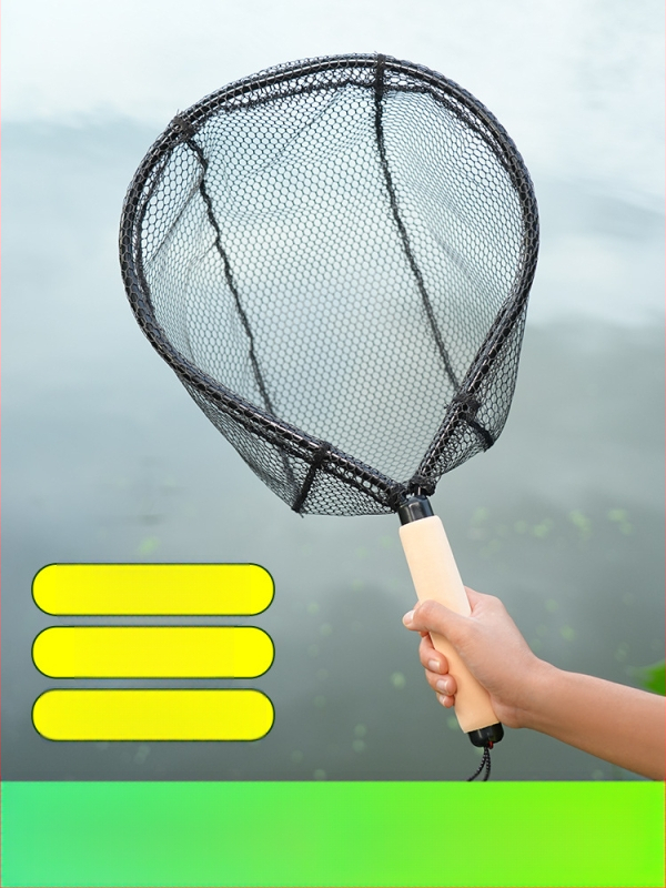 Kätega kasutatav jõe kalapüügi võrk — ultrakerge süsiniku sulam, ava läbimõõt 35 cm, võrgu sügavus 30 cm, õhukesed silmused, väga vastupidav koormusele