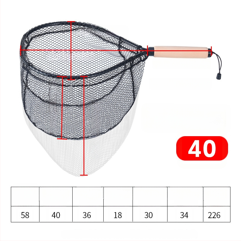 Kätega kasutatav jõe kalapüügi võrk — ultrakerge süsiniku sulam, ava läbimõõt 35 cm, võrgu sügavus 30 cm, õhukesed silmused, väga vastupidav koormusele