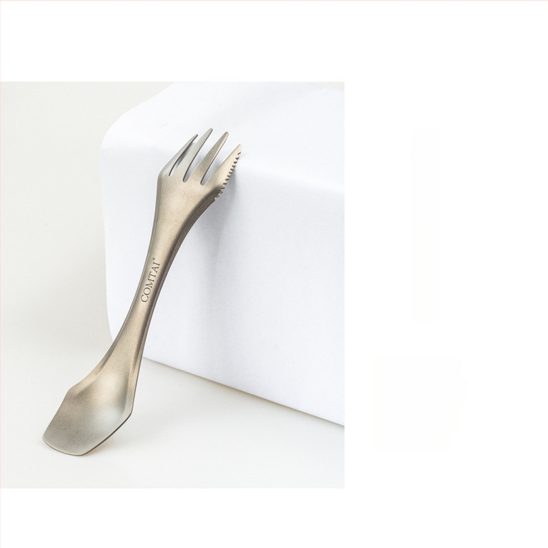 3-in-1 įrankių rinkinys iš nerūdijančio plieno kempingams — lengvas, lauko stiliaus, pritaikymas įmanomas, vieno pakavimo