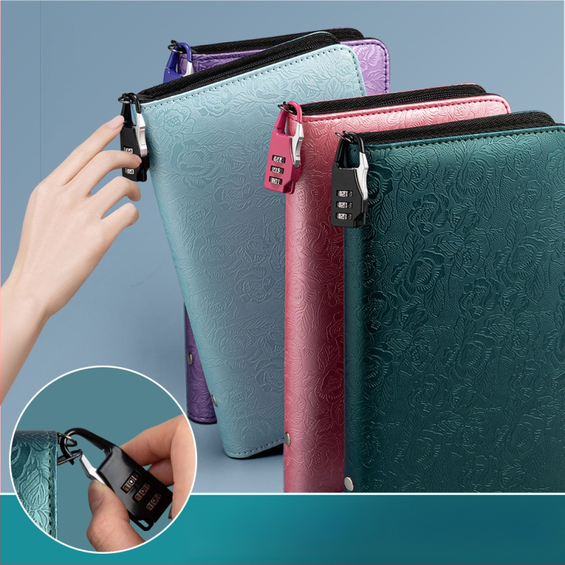 Bankinių depozito lapų laikiklis – PU medžiaga, slaptažodžio užraktas, užtrauktukas, logotipo spauda galima