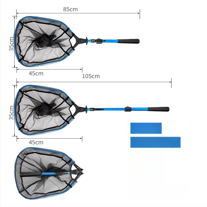 Kalapüügi võrk - kaasaskantav veniv käsivõrk merekalapüügi jaoks, ruutvõrk, alumiiniumisulust raam, nano-liimematerjal