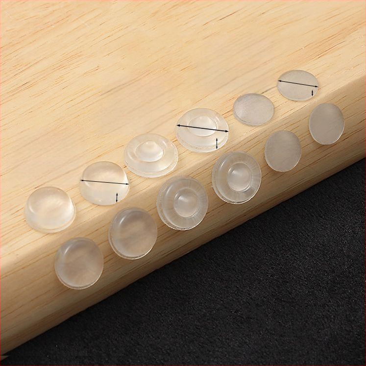 Silīcija antišoka daļiņas skapjiem un mēbelēm – klusa triecienu absorbēšana, buferpaliktņi un pretslīdēšanas paliktņi