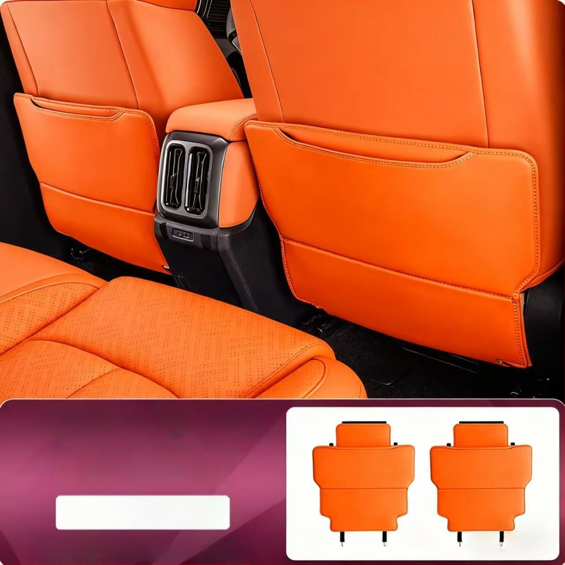 Automobilio galinės sėdynės apsauga — odinė, putų užpildas, logotipo spausdinimas, pritaikomas, tinkamas visoms sezonoms.
