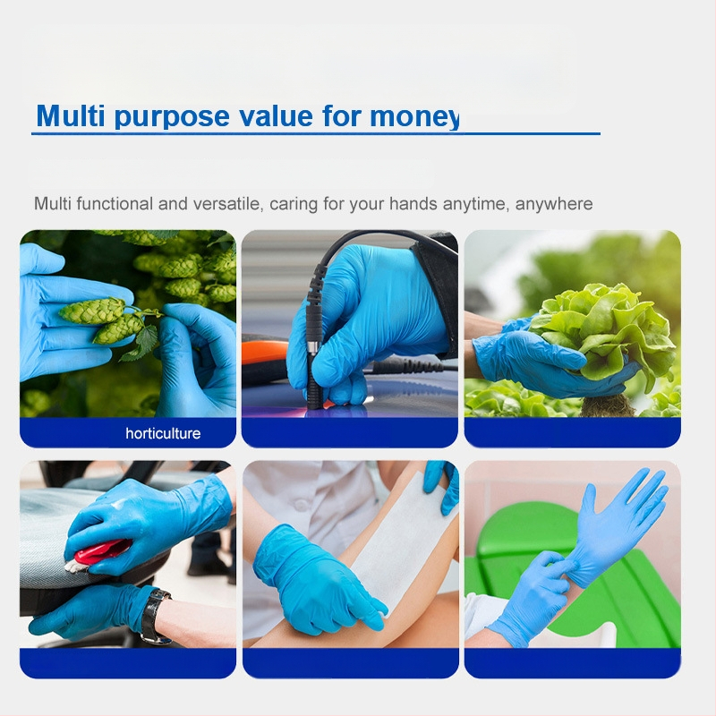 GYMDA vienkartinės nitrilo pirštinės civiliniam naudojimui, atsparios dilimui, neslystančios, atsparios rūgštims ir šarmams, sutirštintos