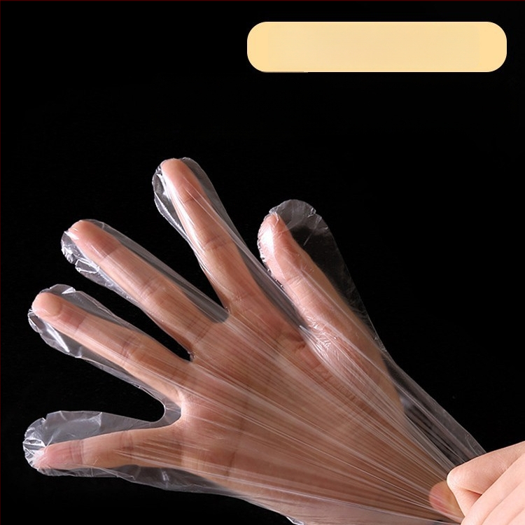 Storos vienkartinės permatnios PE pirštinės, maisto kokybės, tinkamos maitinimui ir grožio paslaugoms, dulkių atsparios