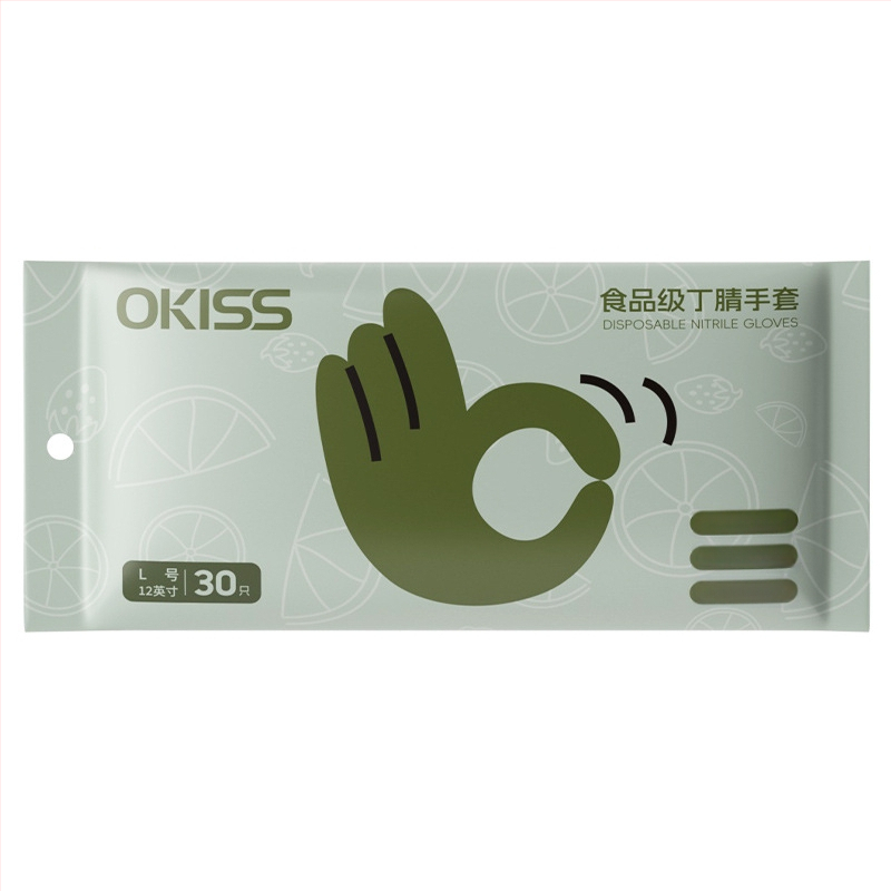 Okiss nitriili köögikindad, paksendatud, toidukvaliteedi klass, 50 tk karbis, päritolu Zhejiang