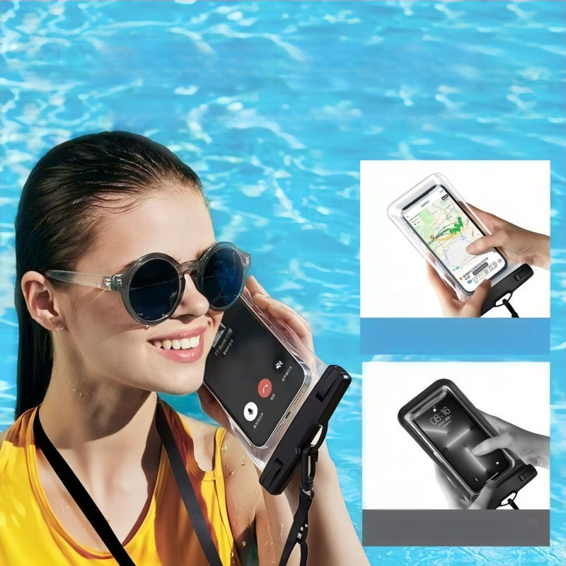 Veekindel telefoniümbris kaelarihmaga, puutetundliku ekraaniga ühilduv, PVC-materjal, veekindel kangas, sobib sukeldumiseks ja välitegevusteks