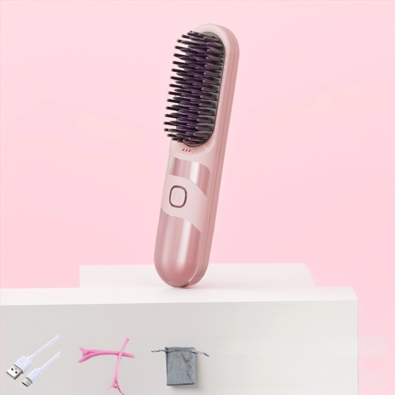 Belaidė plaukų tiesinimo ir garbanojimo šukos su turmalino keramika, dvigubas naudojimas, 3 temperatūros nustatymai, 30W, LCD ekranas