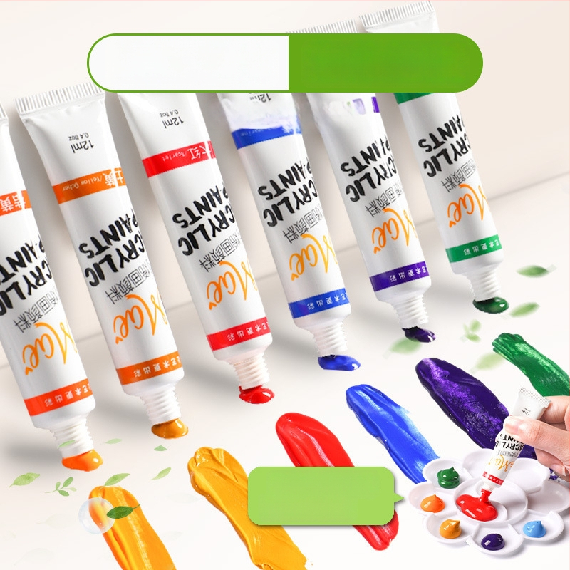 Detská akrylová farba sada od Love Beauty and Art, krabica so 24 farbami (Značka: Love Beauty and Art; Materiál: akrylová farba; Balenie: 24 farieb v krabici; Účel: gouache)