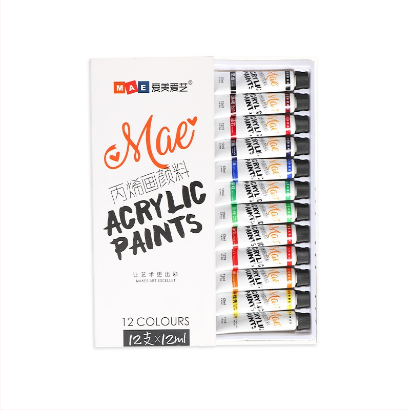 Detská akrylová farba sada od Love Beauty and Art, krabica so 24 farbami (Značka: Love Beauty and Art; Materiál: akrylová farba; Balenie: 24 farieb v krabici; Účel: gouache)