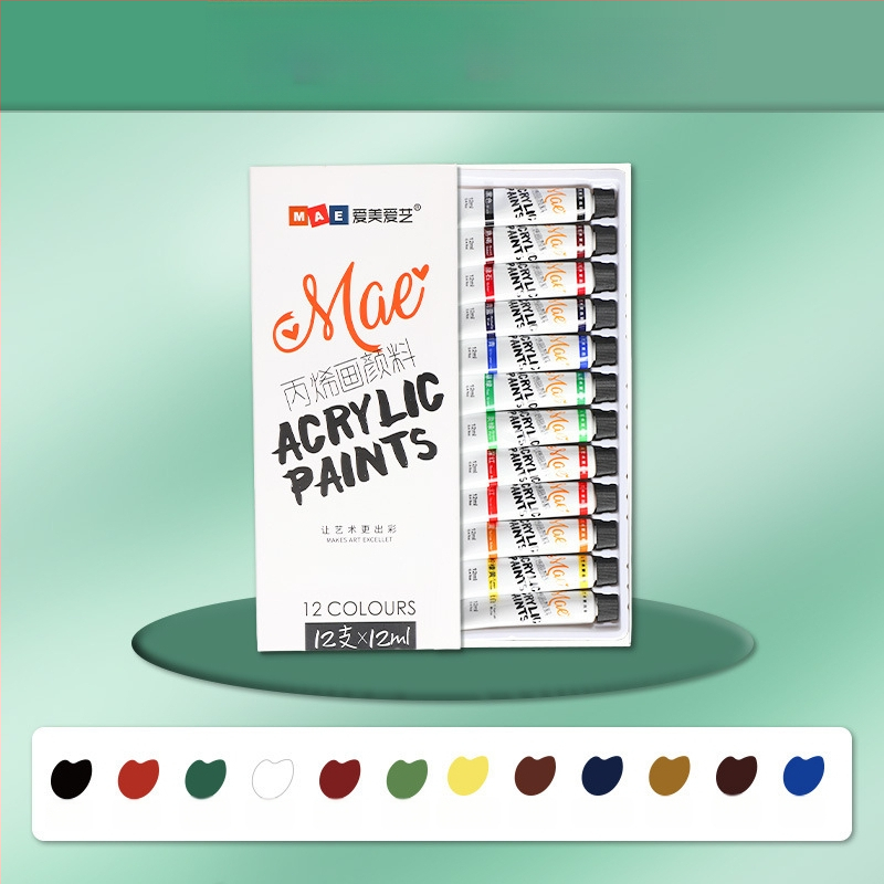 Detská akrylová farba sada od Love Beauty and Art, krabica so 24 farbami (Značka: Love Beauty and Art; Materiál: akrylová farba; Balenie: 24 farieb v krabici; Účel: gouache)