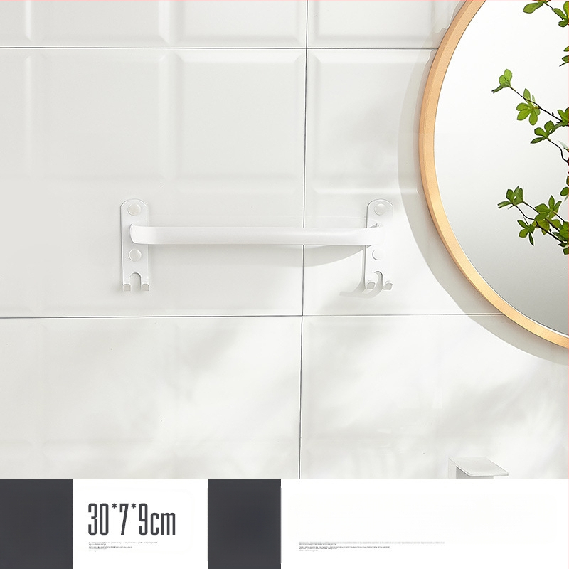 Sieninis rankšluosčio laikiklis be gręžimo – aliuminio lydinys, trijų lygių, 15 kg apkrova, emalio danga