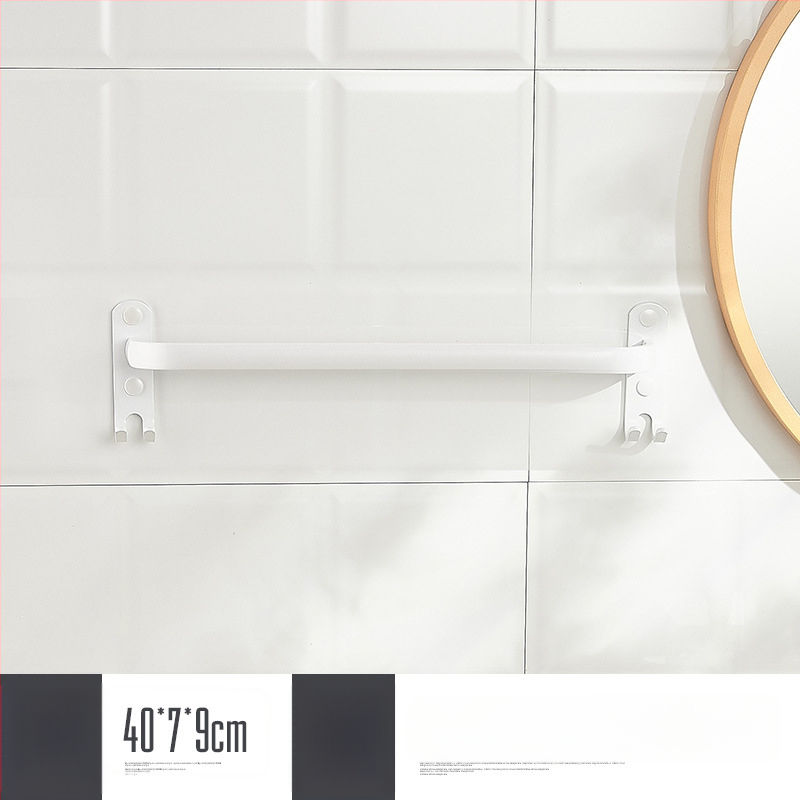 Sieninis rankšluosčio laikiklis be gręžimo – aliuminio lydinys, trijų lygių, 15 kg apkrova, emalio danga