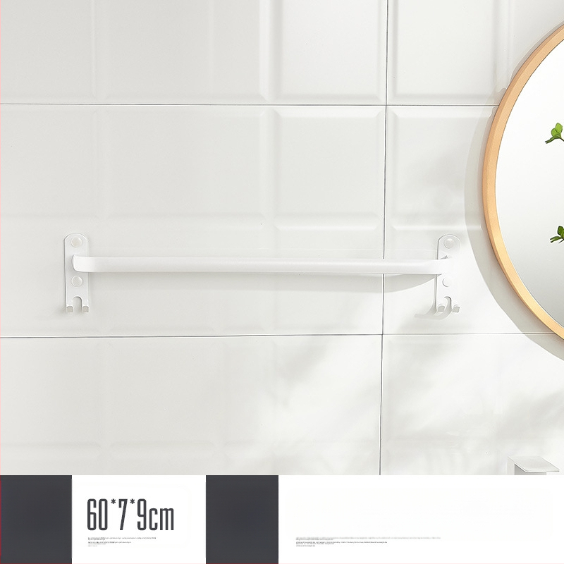 Sieninis rankšluosčio laikiklis be gręžimo – aliuminio lydinys, trijų lygių, 15 kg apkrova, emalio danga