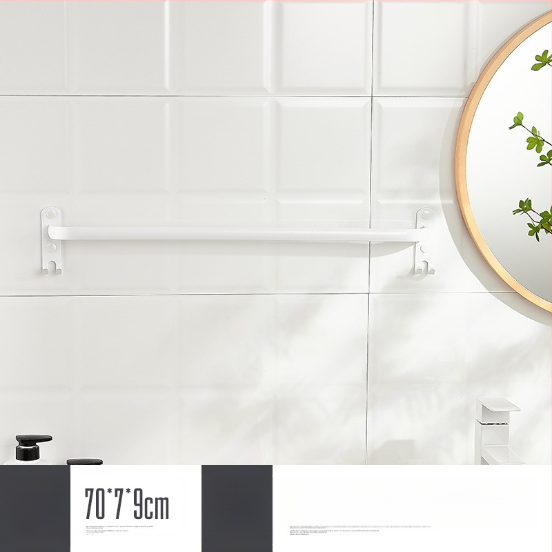 Sieninis rankšluosčio laikiklis be gręžimo – aliuminio lydinys, trijų lygių, 15 kg apkrova, emalio danga