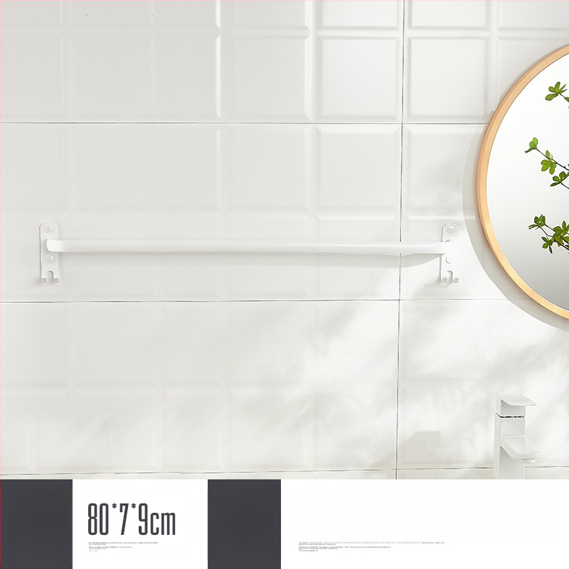 Sieninis rankšluosčio laikiklis be gręžimo – aliuminio lydinys, trijų lygių, 15 kg apkrova, emalio danga