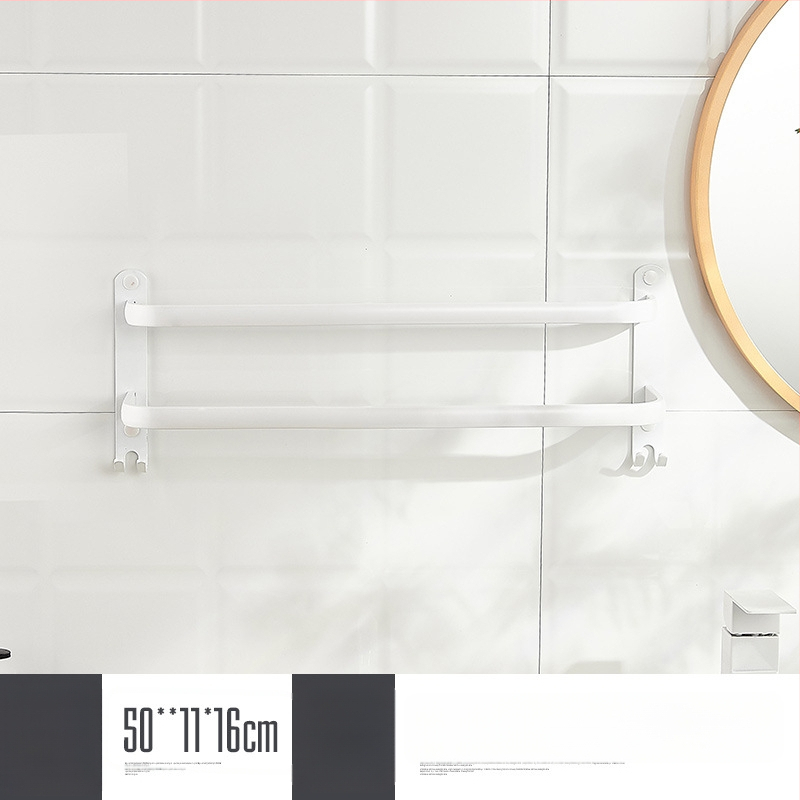 Sieninis rankšluosčio laikiklis be gręžimo – aliuminio lydinys, trijų lygių, 15 kg apkrova, emalio danga