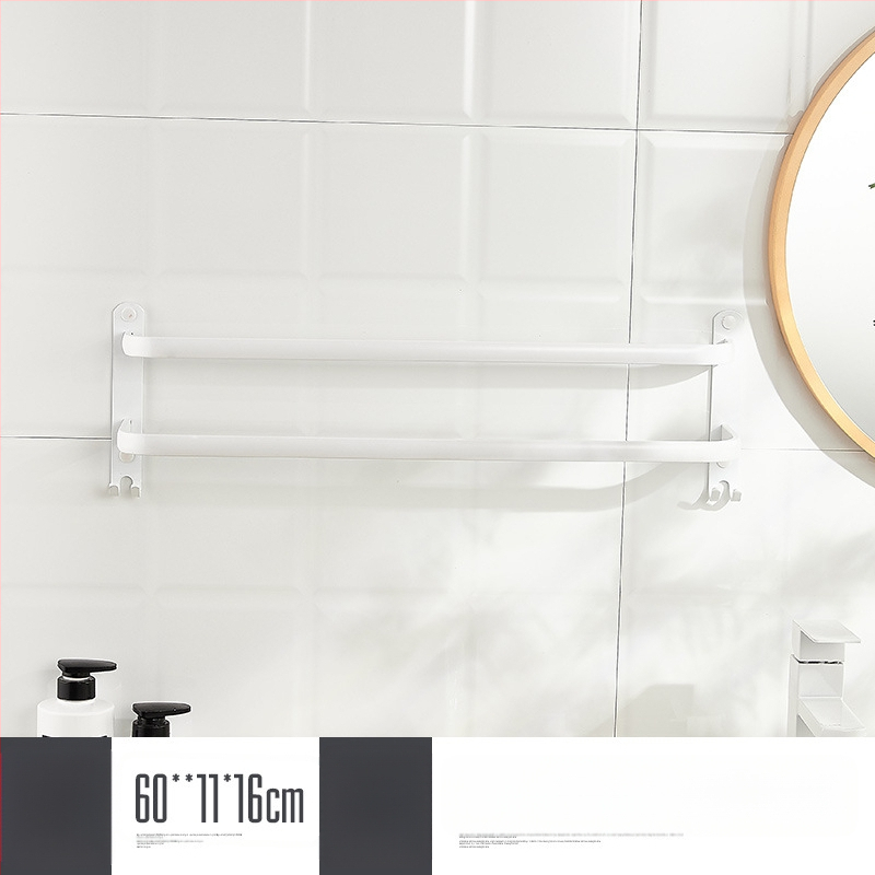 Sieninis rankšluosčio laikiklis be gręžimo – aliuminio lydinys, trijų lygių, 15 kg apkrova, emalio danga