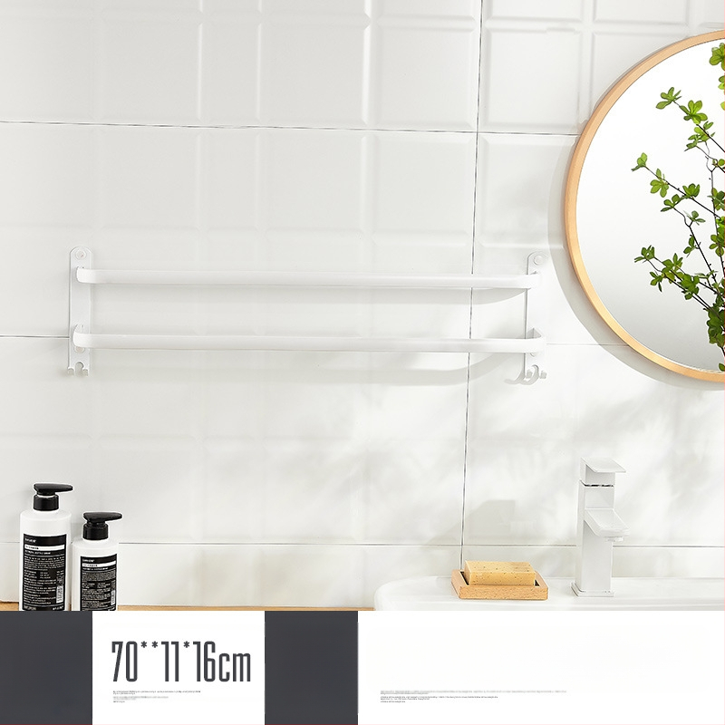 Sieninis rankšluosčio laikiklis be gręžimo – aliuminio lydinys, trijų lygių, 15 kg apkrova, emalio danga