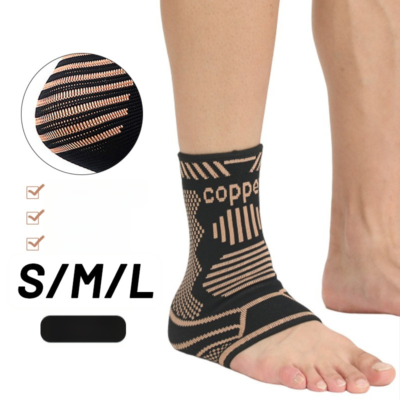 Pahkluu tugi trikotaažist vask-ioonidega, hingav elastne kompressioon, korvpalliks