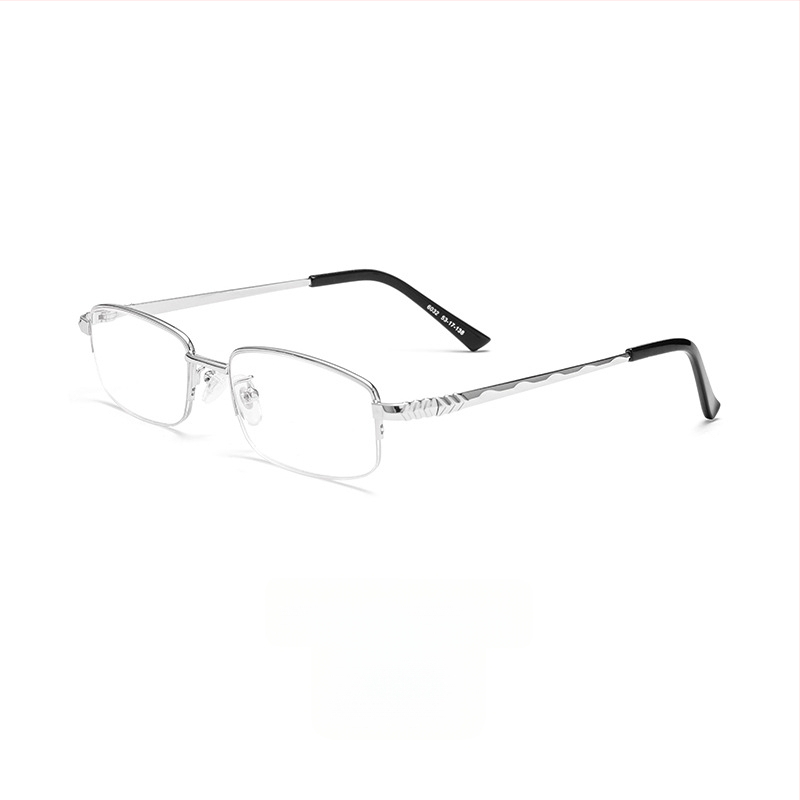 Lasīšanas brilles no ļoti vieglas sakausējuma ar pusrāmja rāmi, AC lēcas, anti-zilā gaismas aizsardzība un radiācijas izturība.