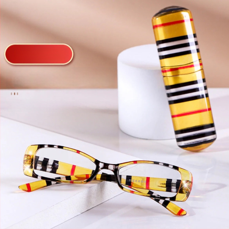 Sievietes lasīšanas briļļu ar pret zilā gaismas filtru, kvadrātveida pilnais rāmis, AC lēcas, UV aizsardzība, gan tuvumā, gan tālumā