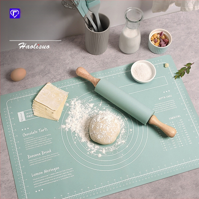 Maisto kokybės silikono tešlos minkymo kilimėlis, neslystantis, storintas, kepimui, Nordic dizainas, kilmės vieta Yangjiang, Guangdong; prekės ženklas Good and Sharp