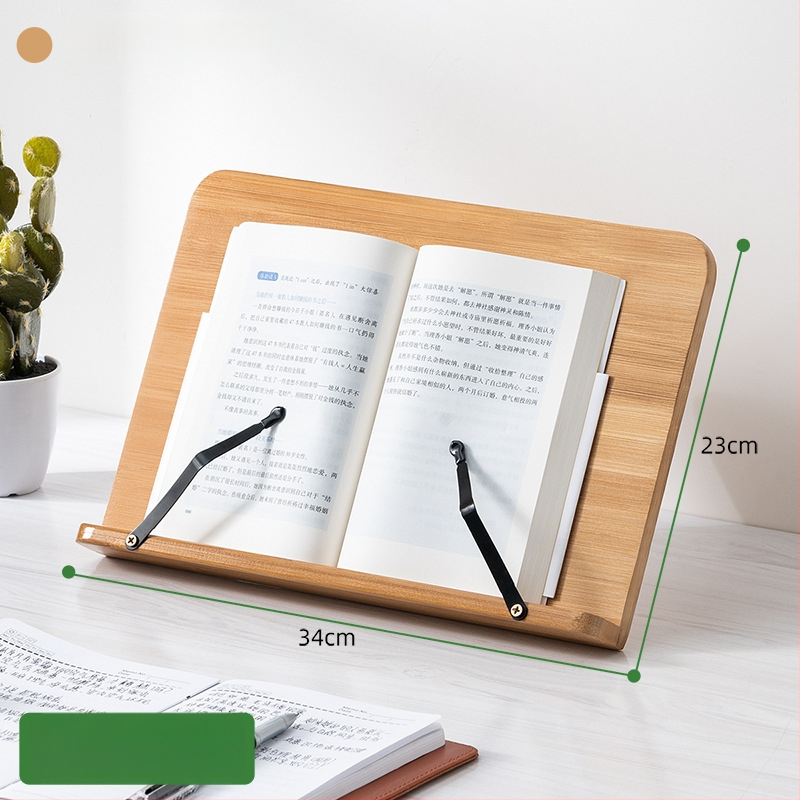Darbalaučio knygų laikiklis studentams ir vaikams, bambuko medžiaga, modelis 2521YDJ, modernus minimalistinis stilius, aukščio reguliavimas.